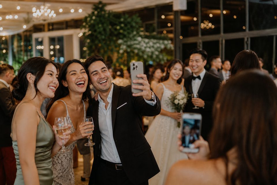 Newlyweds celebrating on the dance floor